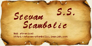 Stevan Stambolić vizit kartica